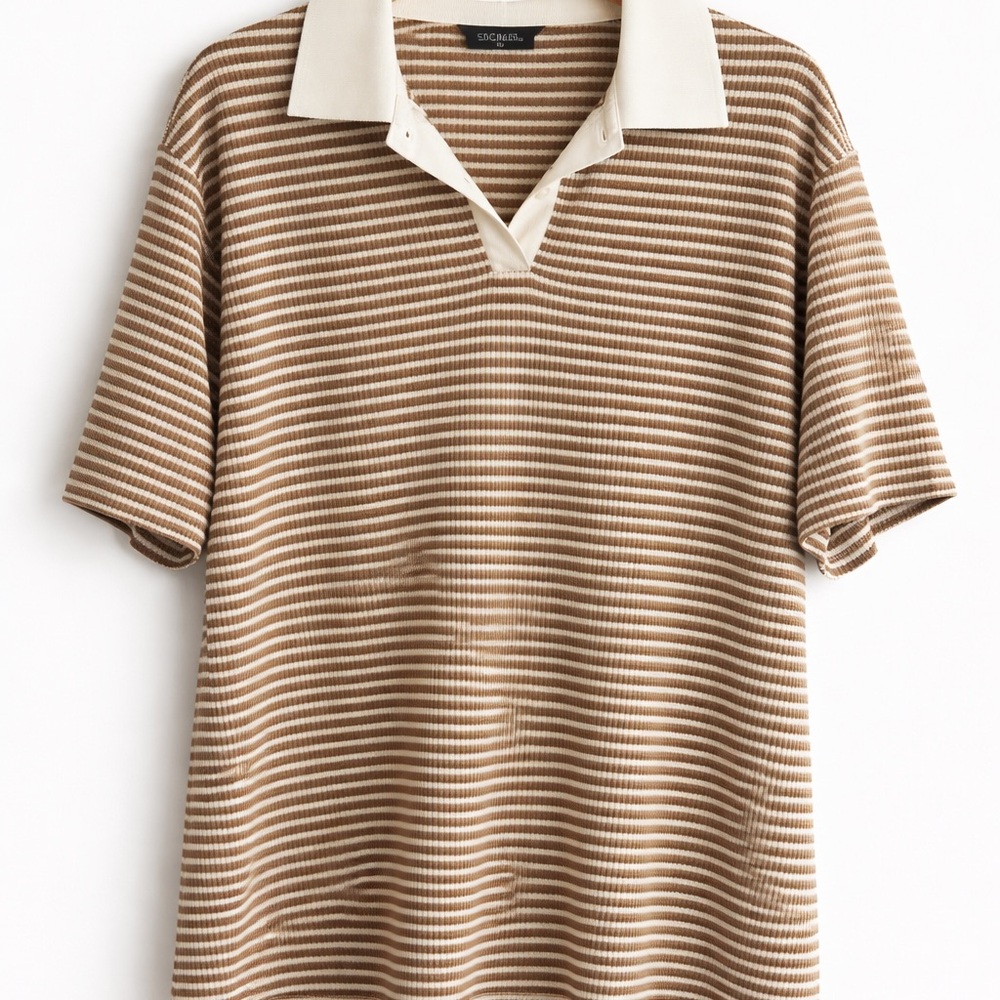 Escalier Brown and Cream Striped set